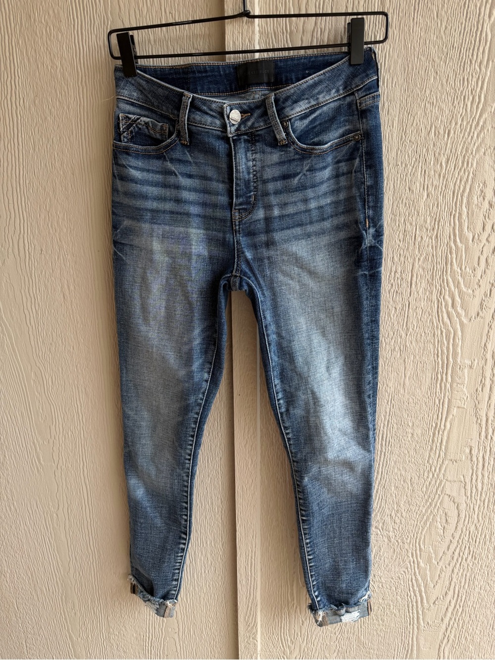 Women's Buckle Black Blue Stretch Denim Jeans